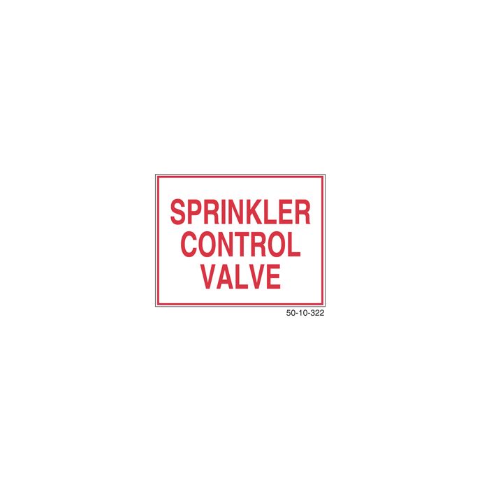 Sign Alum 9x7 Sprinkler Control Valve (500/73#)